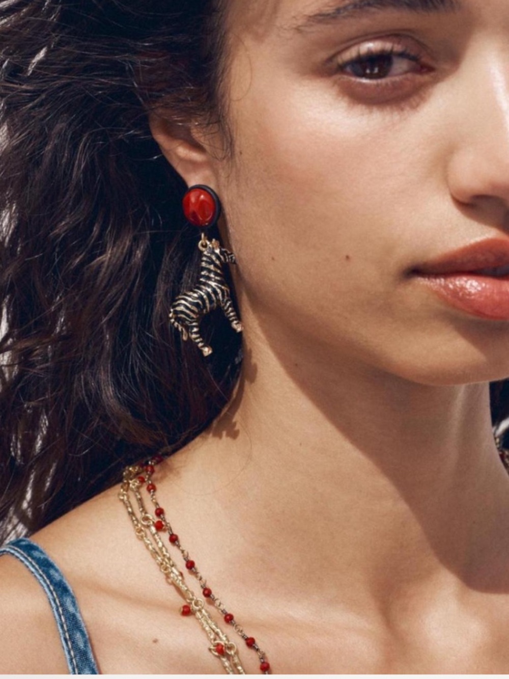 Zara Red Button Zebra Drop Set .